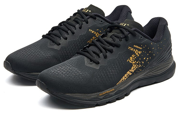 361° Cushioning Breathable Abrasion Resistant Slip Resistant Low top Running Shoes Men’s Black Gold