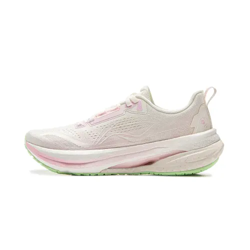Li Ning 5S 5.0 Fabric Low top Casual Long Distance Running Shoes Women's Valentine's Day Colorway White & Pink