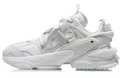 Li Ning Nebula Cushioning Slip Resistant Abrasion Resistant Breathable Low top Casual Shoes Men's White