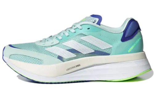 Adidas Adizero Boston 10 comfortable non-slip wear-resistant low-top carbon plate marathon running shoes women's mint blue