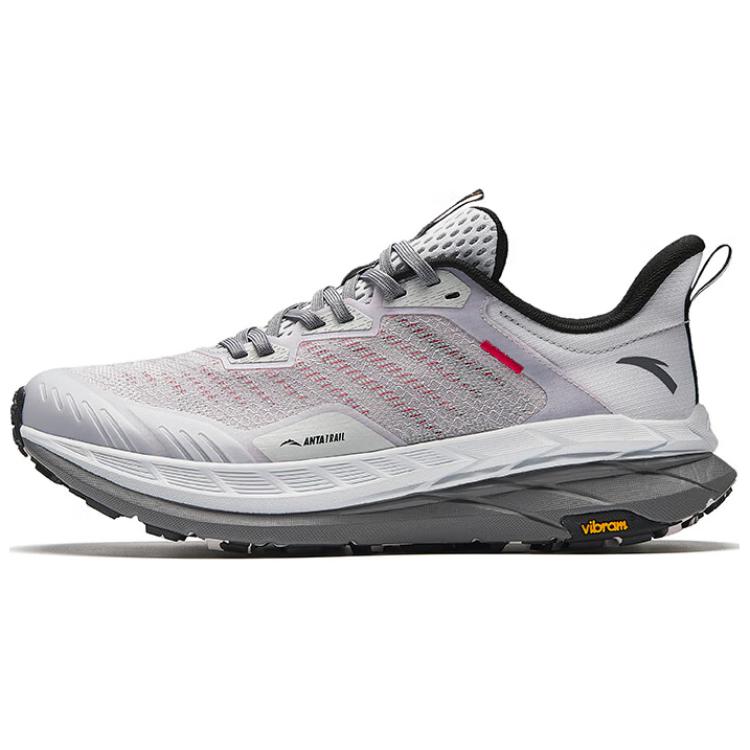Anta Kunlun Comfortable Cushioning Slip Resistant Low top Running Shoes Men's Gray Red