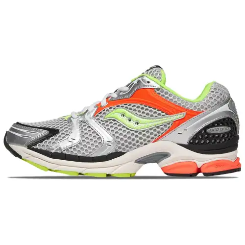 Saucony ProGrid Triumph 4 Cushioning, Wear Resistant Low top Casual Running Shoes Unisex Silver Orange