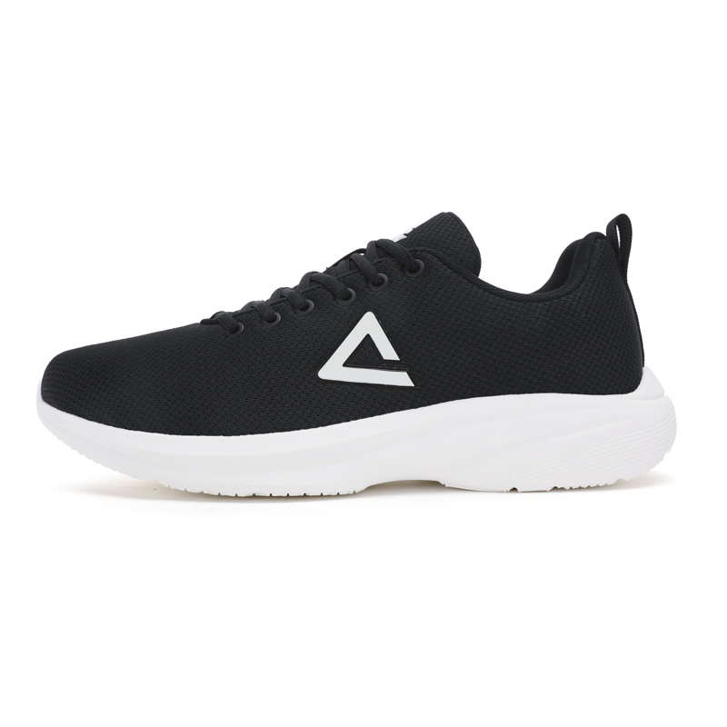 PEAK Fabric Cushioning Abrasion Resistant Breathable Low top Casual Running Shoes Men’s Black White