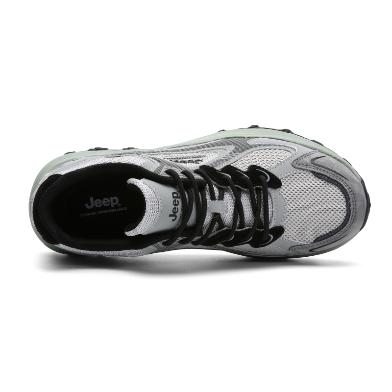 Jeep Textile, Synthetic Leather Cushioning Abrasion Resistant Height Increasing Low top Casual Running Shoes Unisex