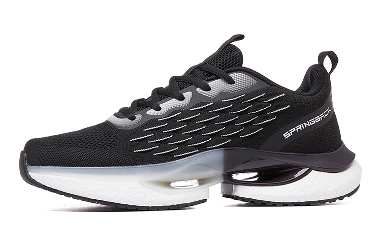VOIT Slip Resistant Abrasion Resistant Low top Running Shoes Unisex Black White