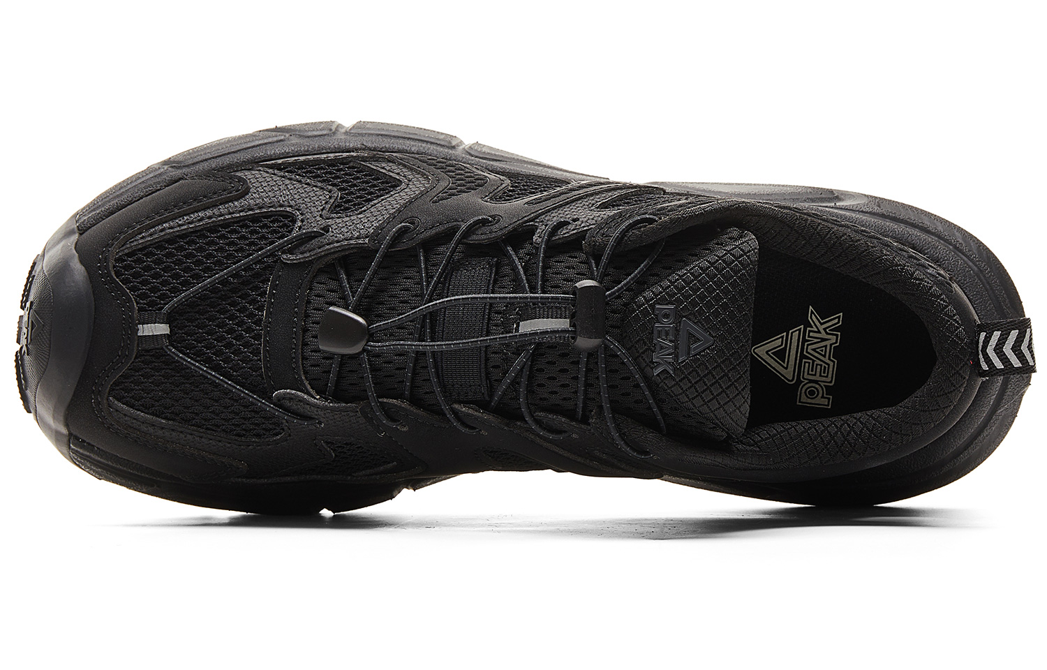 PEAK Cushioning Slip Resistant Rebound Low top Running Sandal Men’s All Black