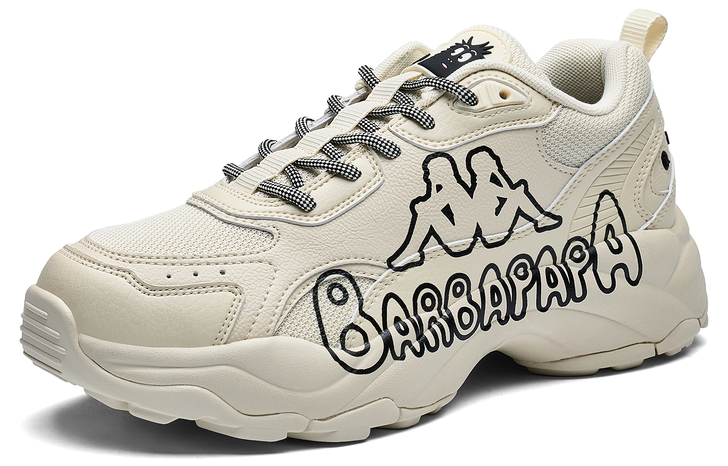 BARBAPAPA x Kappa Abrasion Resistant Breathable Low top Casual City Commuting Running Shoes Unisex Cheese White Black