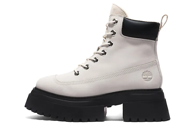 Timberland Tianbo Lan Sky 6 Inch Lace Up Short Outdoor Boots Women's White Black