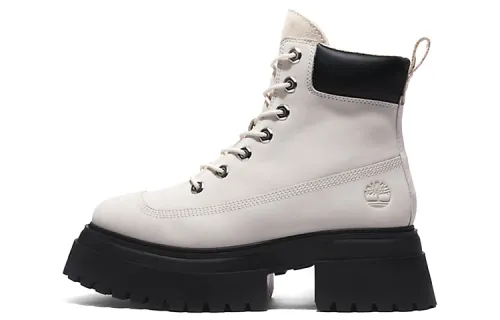 Timberland Tianbo Lan Sky 6 Inch Lace Up Short Outdoor Boots Women's White Black