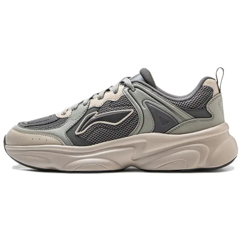 LiNing Coconut Milk Cushioning Height Increase With Rebound Low Top Casual Shoes Men's Deep Eagle Frost Gray