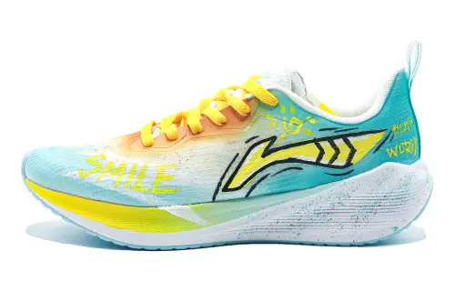 Li Ning Wuyue Cushioning Abrasion Resistant Breathable Low top Casual Running Shoes Men's White Blue Green