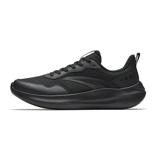 Anta Cushioning Slip Resistant Breathable Low top City Commuting Running Shoes Women's Basic Black