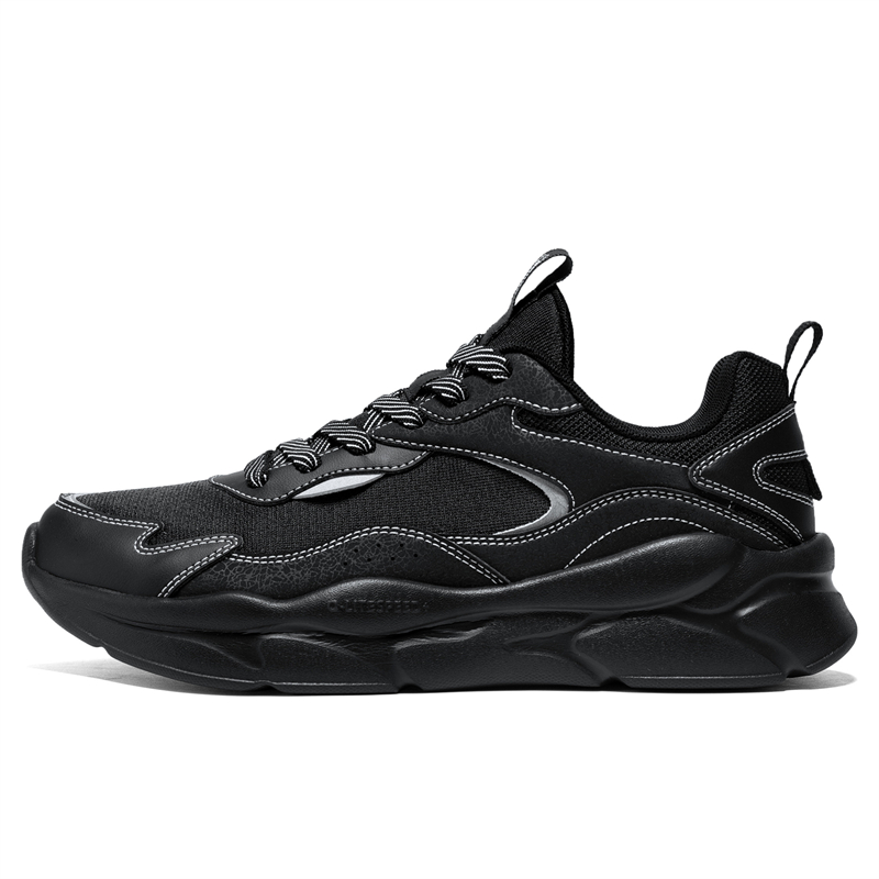 QIAODAN Cushioning Slip Resistant Abrasion Resistant Low top Casual Running Shoes Men’s Black Silver