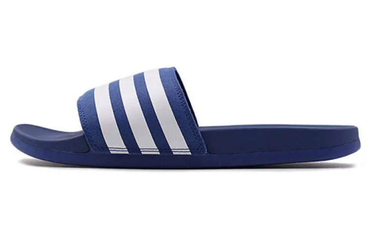 Adidas Adilette Rubber Sole Slip Resistant Slip Resistant Slide Slippers Unisex Blue White