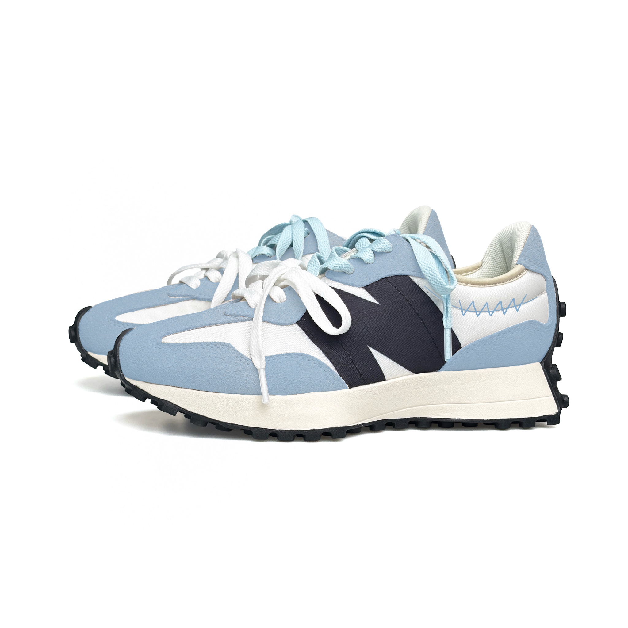 New Balance NB 327 Abrasion Resistant Low top Casual Running Shoes Unisex White Blue