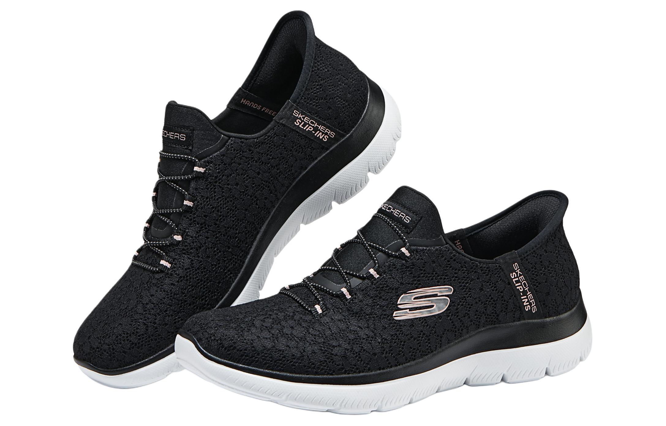 Skechers Hands Free Slip Ins Cushioning Abrasion Resistant Breathable Low top Running Shoes Women’s Black