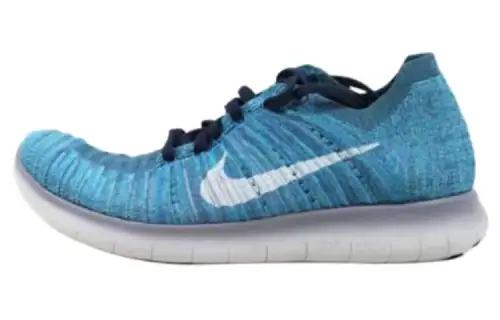 Nike Free Rn Flyknit Ocean Fog/White Blue Glow Hyper Jade Women's