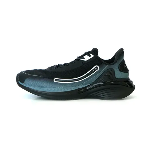 Anta Cushioning Slip Resistant Abrasion Resistant Low top Running Shoes Men's Black Blue Silver