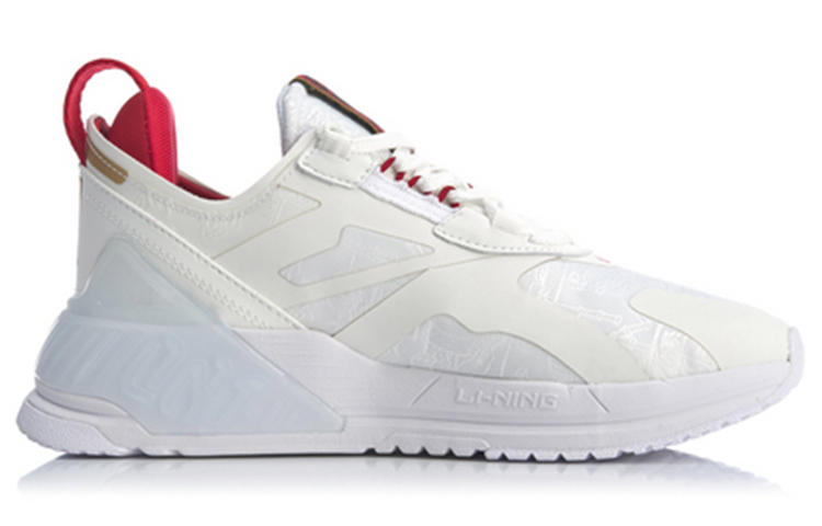 Li Ning 001 T2000 Abrasion Resistant Lightweight Wear resistant And Lightweight Low top Running Shoes Women’s White Red
