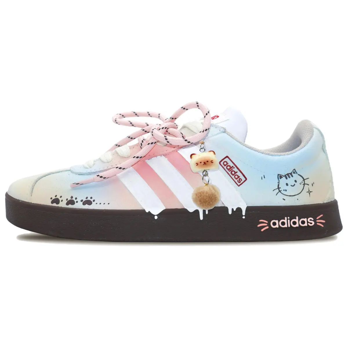 Adidas VL COURT 2.0 Milk Kitten Low top Skateboard Shoes Women's Blue Pink