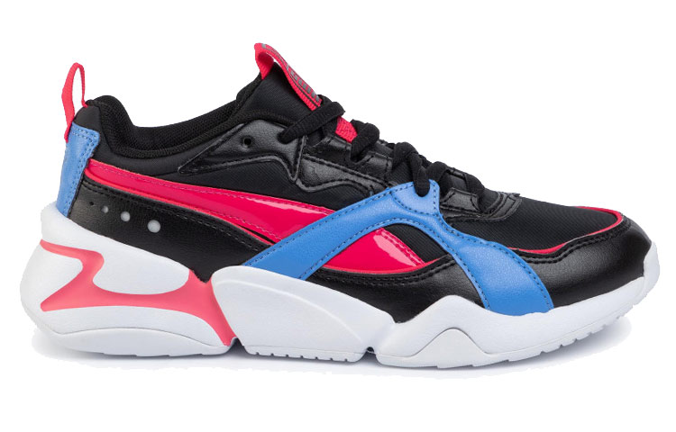 PUMA Nova Fabric Slip Resistant Abrasion Resistant Low top Running Shoes Women’s Black Pink Blue