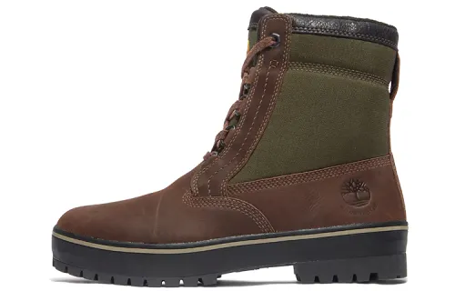 Timberland Spruce Mountain Leather Abrasion Resistant Short Outdoor Boots Brown Green