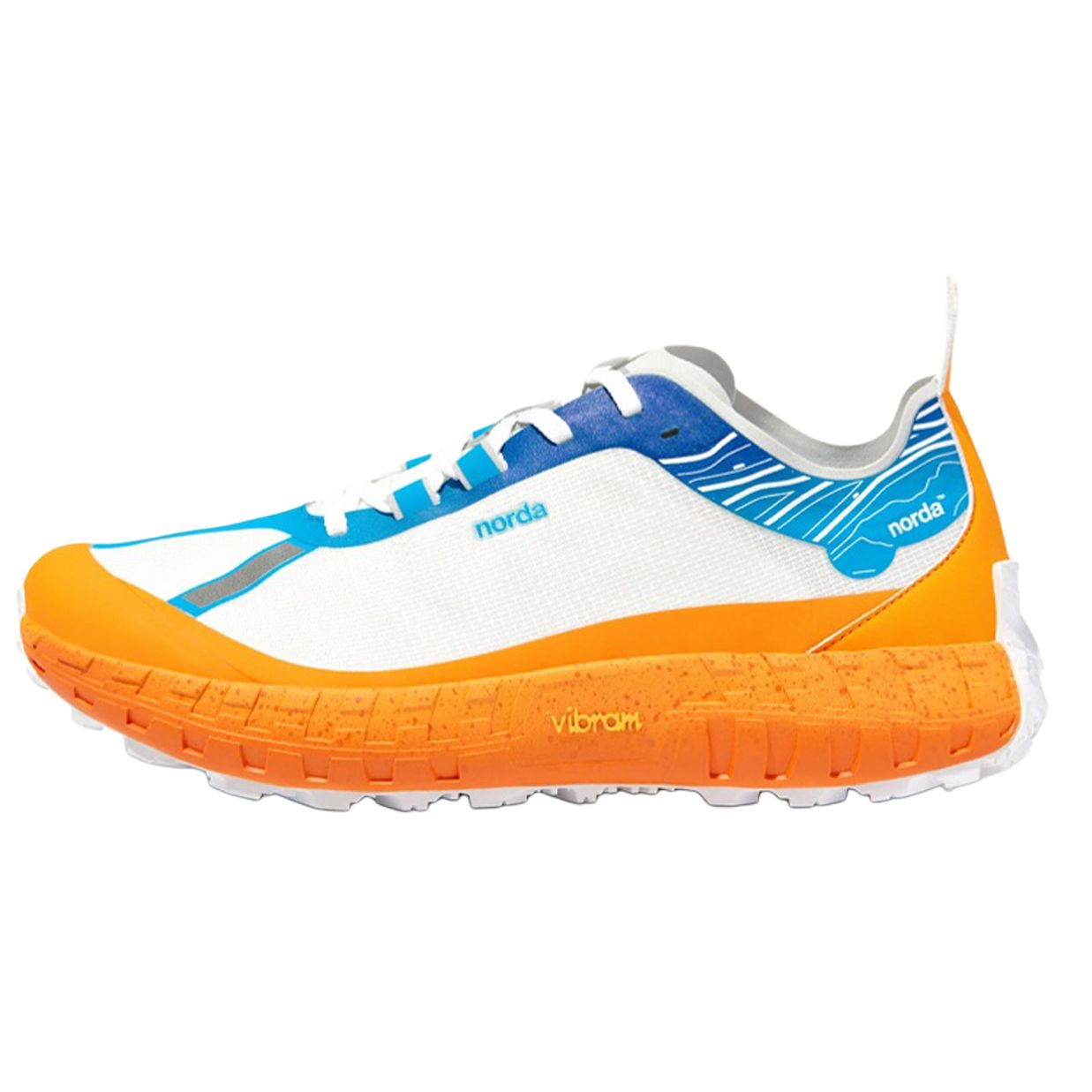 NORDA 001 Lace Up Fabric Abrasion Resistant Abrasion Resistant Low top Running Shoes Women’s White Blue Orange