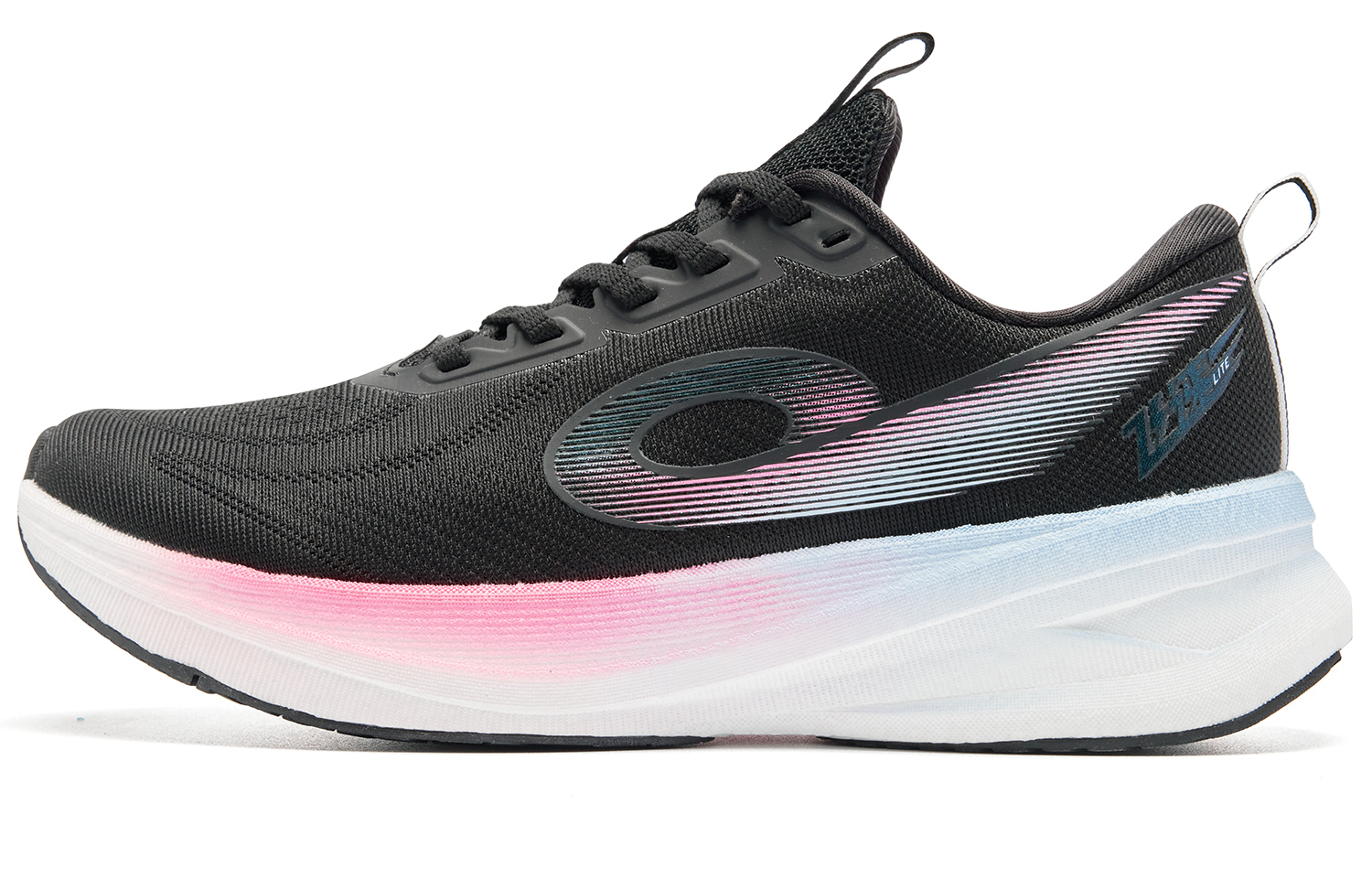 QIAODAN Speed 3LITE Anti Slip Wear Resistant Low Top Casual Running Shoes Women’s Black Shimmer Pink