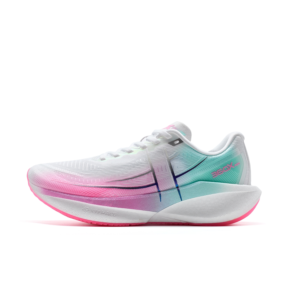 XTEP 360X 2.0 Fabric Low top Carbon Plate Marathon Training Running Shoes Women’s White Pink Green