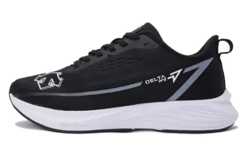 DESCENTE Delta Pro Comfortable Round Toe Slip Resistant Abrasion Resistant Low top Casual Running Shoes Unisex Black