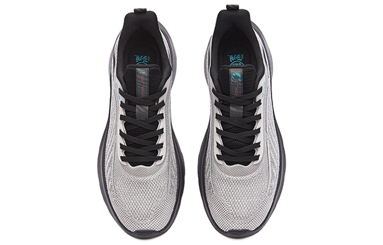 Erke Strange Bomb Lite-Meteorite Anti-Slip Wear-Resistant Low-Top Running Shoes Light Gray Black