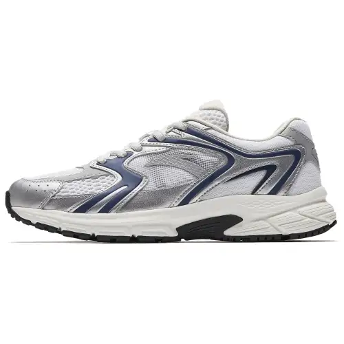 Anta Height Increasing Lightweight Breathable Low top Casual City Commuting Running Shoes Women's White Silver Blue