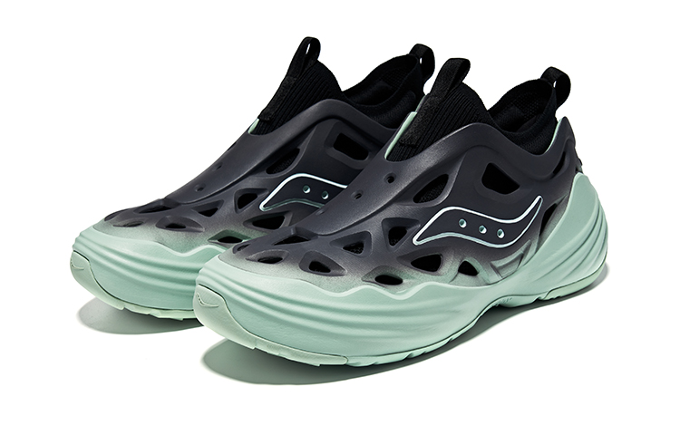 Saucony FOAM WEB EVA Cushioning Waterproof Cushioning Waterproof Low top Running Shoes Unisex Gray Black Green