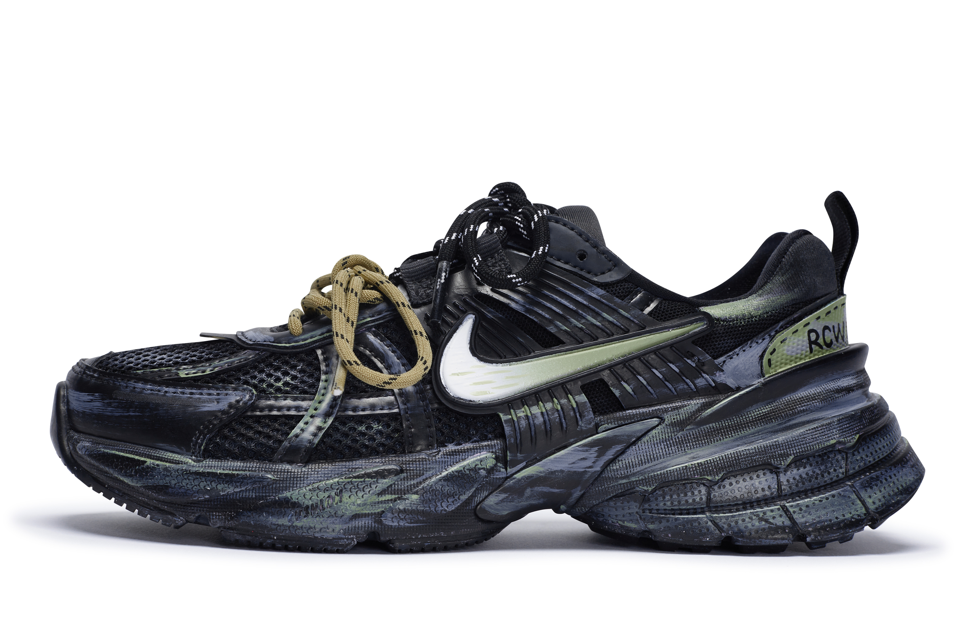 Nike V2K Run Slip Resistant Abrasion Resistant Low top Running Shoes Unisex Black Green