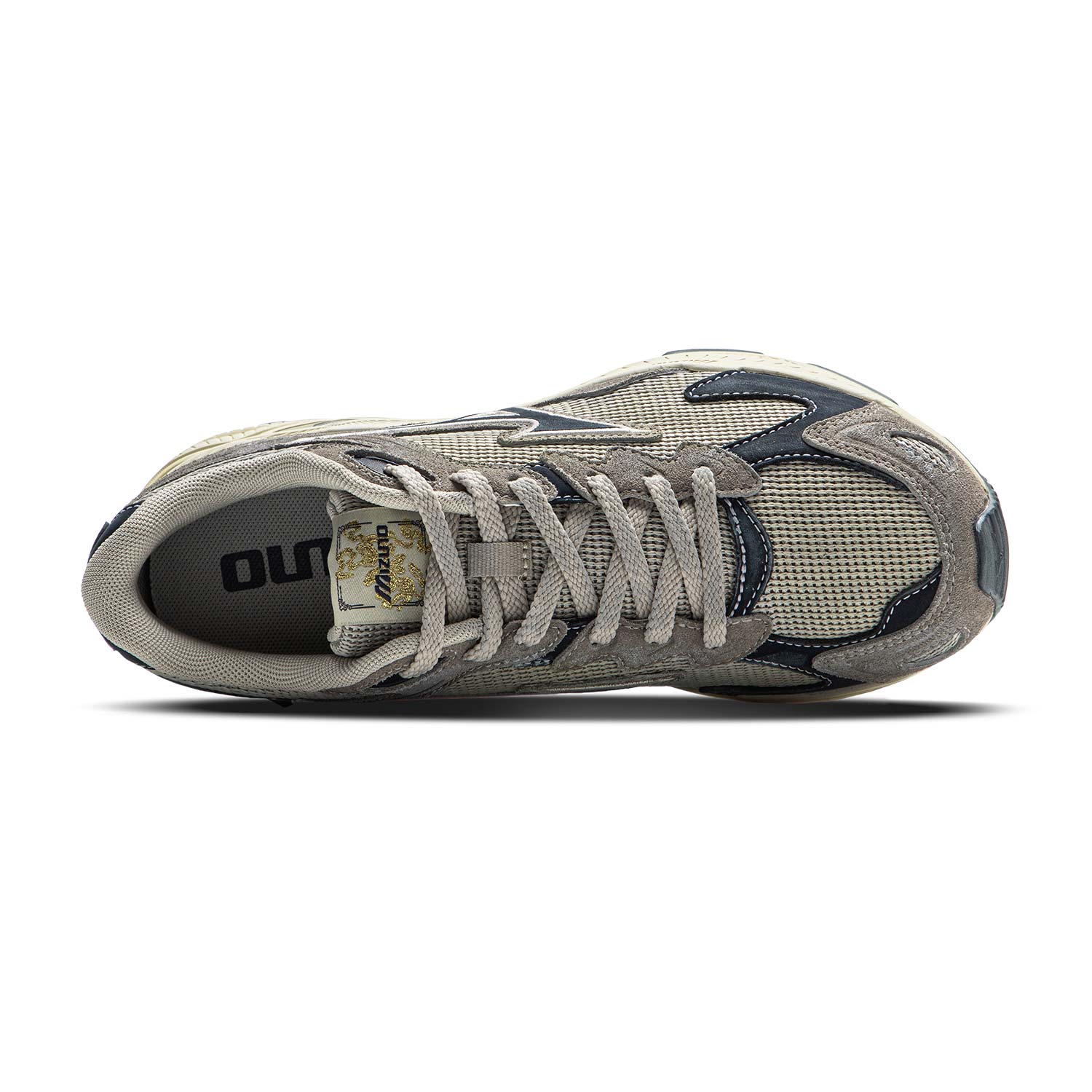 Mizuno Racer S Low top Running Shoes Unisex Stone Gray Navy Blue