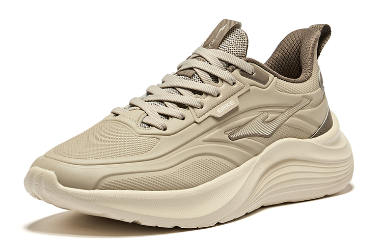 Erke Ming Ouyang Cushioning, Wear Resistant Low top Running Shoes Men’s Light Linen Brownstone