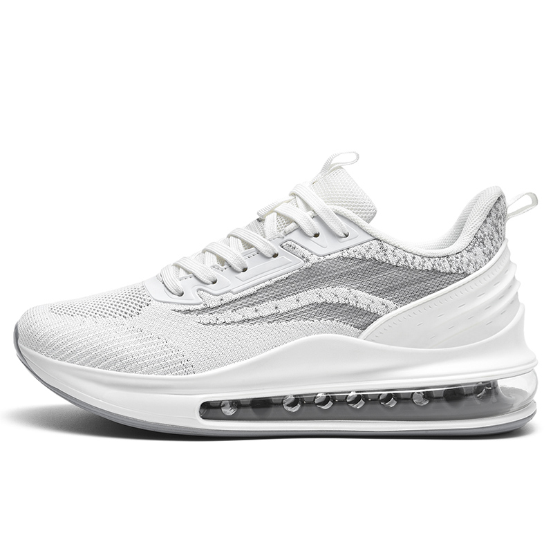 BIANSULONG Running Shoes Men’s Low Top White Light Gray
