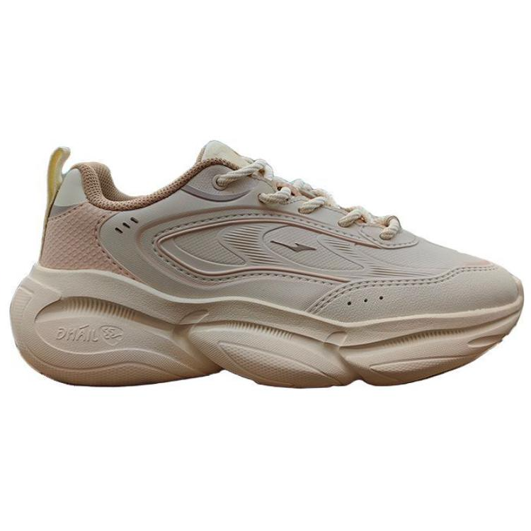 Erke Comfortable Cushioning Low top Long Distance Running Shoes Women’s White Pink