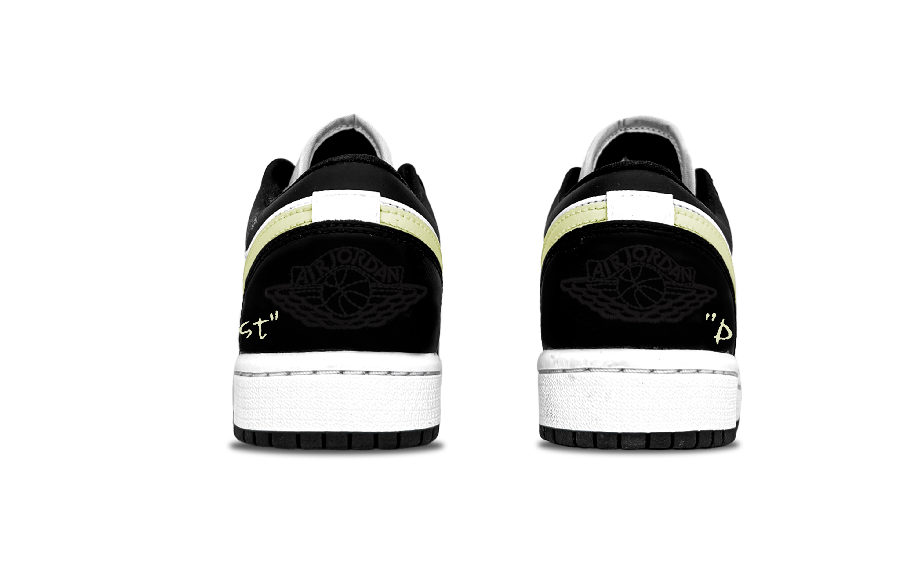 Jordan Air Jordan 1 Cloudy Soda Abrasion Resistant Low top Vintage Basketball Shoes Unisex Black White