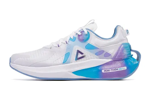 PEAK Tai Chi 3.0 Pro Comfortable Slip Resistant Abrasion Resistant Low top Running Shoes Men's White Blue