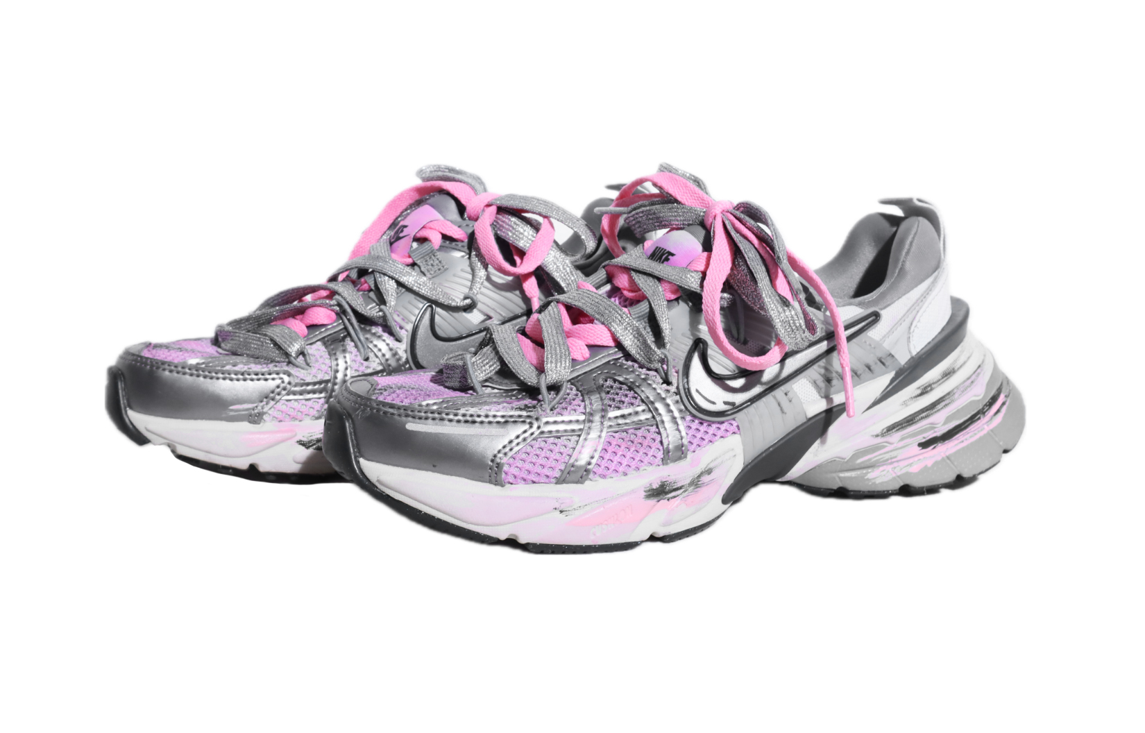 Nike V2K Run Casual Running Shoes Women’s Silver Pink