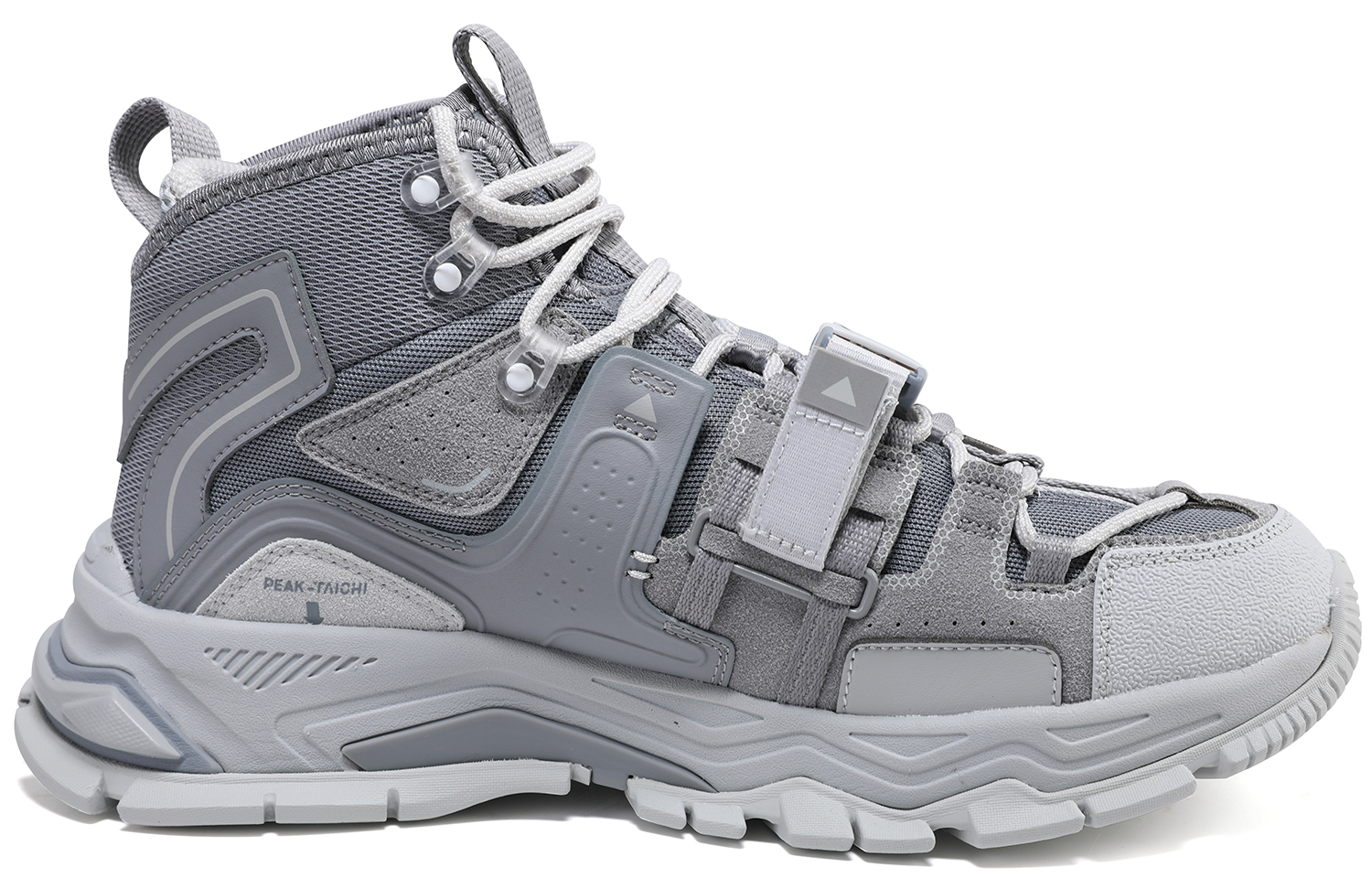 PEAK Cushioning Slip Resistant High top Running Shoes Men’s Silver Gray