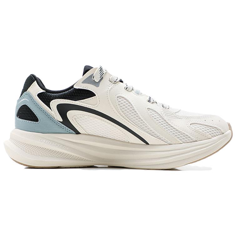 QIAODAN Slip Resistant Abrasion Resistant Low top Casual Running Shoes Men’s Beige Blue