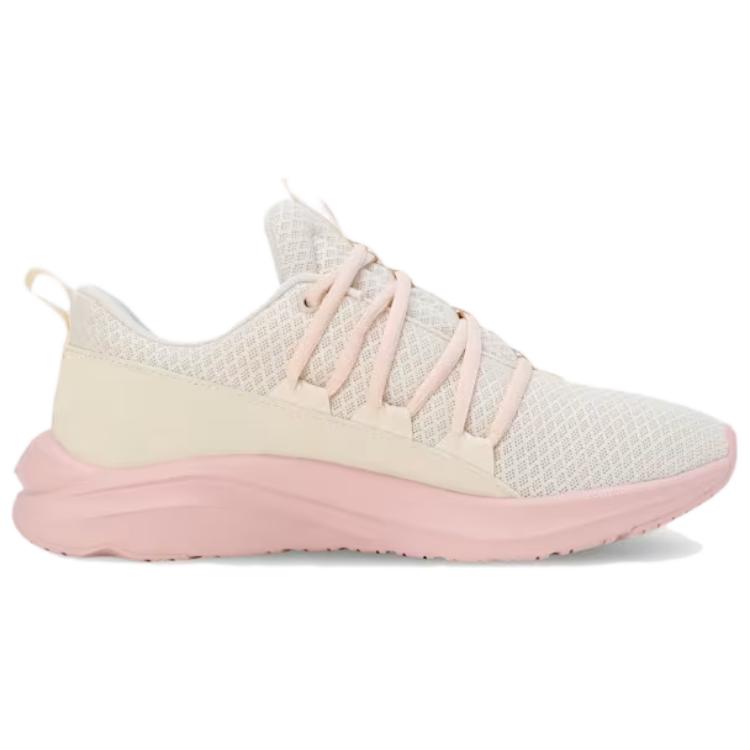 PUMA Softride One4all Comfortable Slip Resistant Abrasion Resistant Low top Running Shoes Women’s White Beige Pink