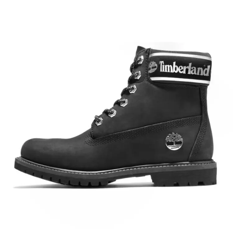 Timberland 6 Inch Premium Wide Fit Waterproof Boots 'Black Nubuck Logo' Women's