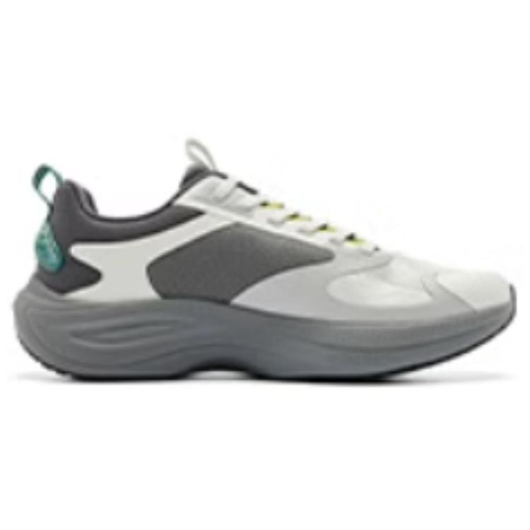 QIAODAN Cushioning Slip Resistant Breathable Low top Running Shoes Men’s White Gray Green