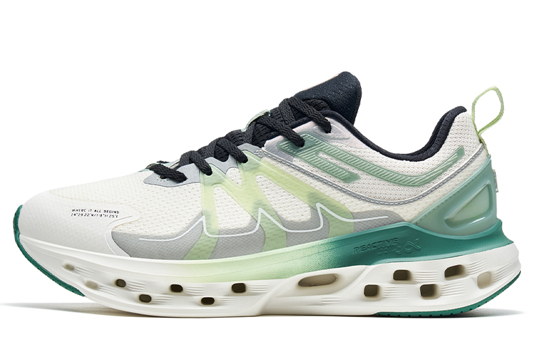 XTEP Cushioning Spin 10.0 Slip Resistant Abrasion Resistant Low top Running Shoes Men’s White Green Gray