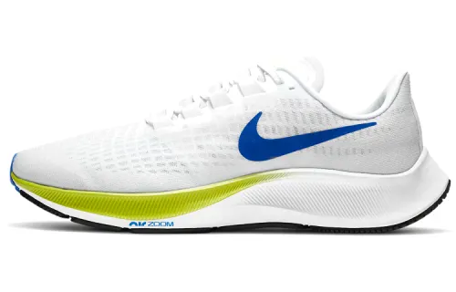 Nike Pegasus 37 Air Zoom/React Marathon Professional Fabric TPU Low Top Air Cushion Casual Training Running Shoes Men's White Green Blue