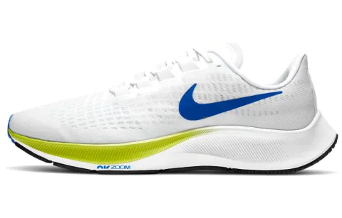Nike Pegasus 37 Textile, TPU Low top Air Cushion Casual Training Running Shoes Men's White Green Blue