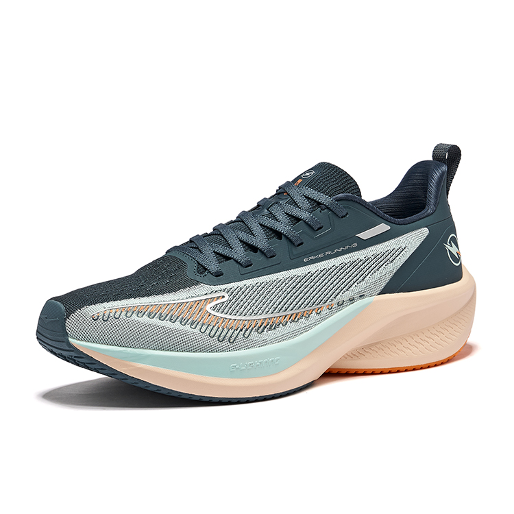 Erke Fabric Cushioning Lightweight Rebound Low top Training Running Shoes Men’s Copper Cyan Bubble Green